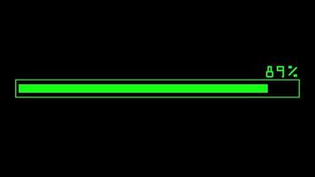 Loading bar percentage, abstract line background, green illustration, light modern template, bright animation, futuristic glow, graphic loop, green neon, electric element, isolated shape technology video