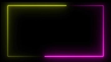 Neon Line Loop animation, motion frame border, blue and red rectangle, bright, animated, colorful effect, futuristic glow, neon glowing loop, electric energy, abstract wallpaper, gradient graphic video