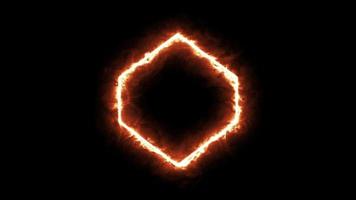 Hexagon Neon line motion, abstract light, bright background, animation effect, futuristic glow loop, modern shape technology, circle template, glowing graphic energy, animated colorful, fire video