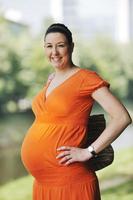 Happy pregnancy portrait photo