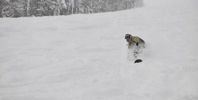 Skier on mountain photo