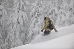 Skier on mountain photo