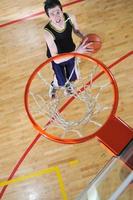 Playing basketball view photo