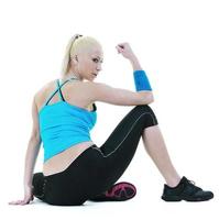 fitness and exercise with blonde woman photo