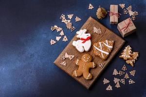 Delicious gingerbread cookies with honey, ginger and cinnamon photo