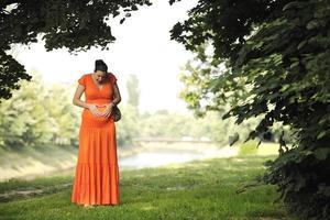 Happy pregnancy portrait photo