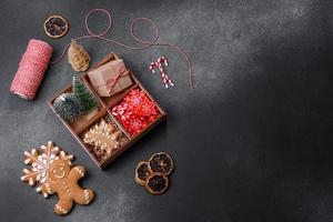 Delicious gingerbread cookies with honey, ginger and cinnamon photo