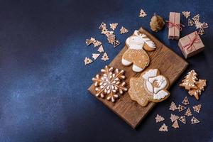 Delicious gingerbread cookies with honey, ginger and cinnamon photo