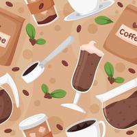 Coffee Beverages Seamless Pattern vector