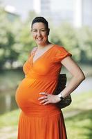 Happy pregnancy portrait photo