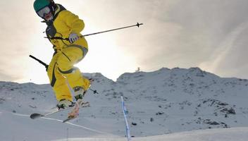 Skier on mountain photo