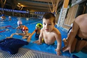 Swimming in indoor pool photo