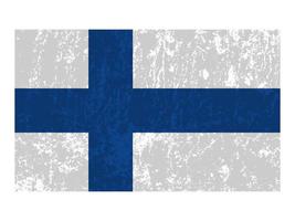 bandera grunge finlandesa, colores oficiales y proporción. ilustración vectorial vector