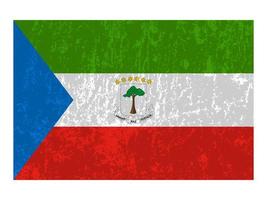 Equatorial Guinea grunge flag, official colors and proportion. Vector illustration.