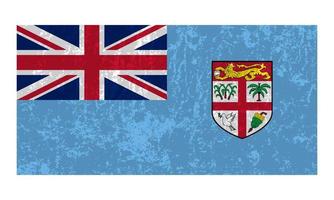 fiyi grunge bandera, colores oficiales y proporción. ilustración vectorial vector