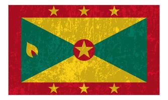 Grenada grunge flag, official colors and proportion. Vector illustration.