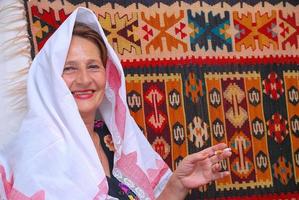 Woman with prayer beads photo