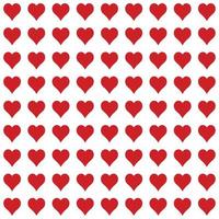 Red hearts pattern on white backgound vector