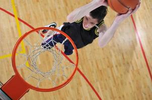 Basketball hoop view photo