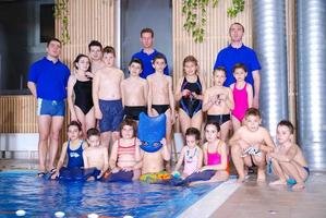 Swimming in indoor pool photo