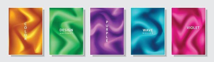 modern gradation mesh cover template, colorful abstract fluid pattern texture, set collection design vector graphic