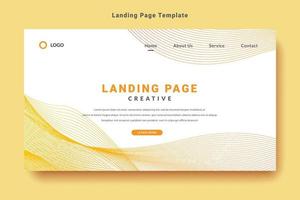 modern landing page template design, future abstract wave style, background vector