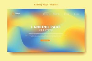 modern colorful landing page template design, gradation fluid style, background vector