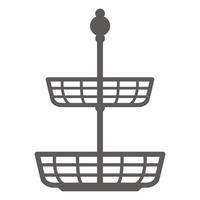 MobileCake stand in flat icon style. Empty tray for fruit and desserts. Vector silhouette