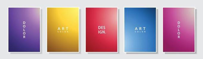 colorful gradation cover template design, set collection vector graphic