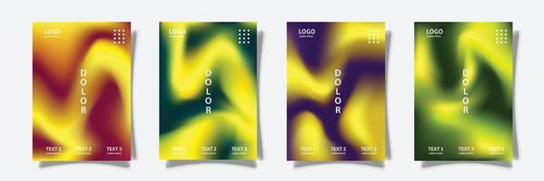 mesh gradation modern cover set collection, fluid color texture effect, colorful background template vector graphic