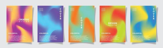 abstract gradation multicolor modern cover template design set collection, background vector