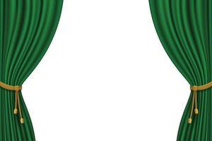 realistic curtain frame template green color vector graphic