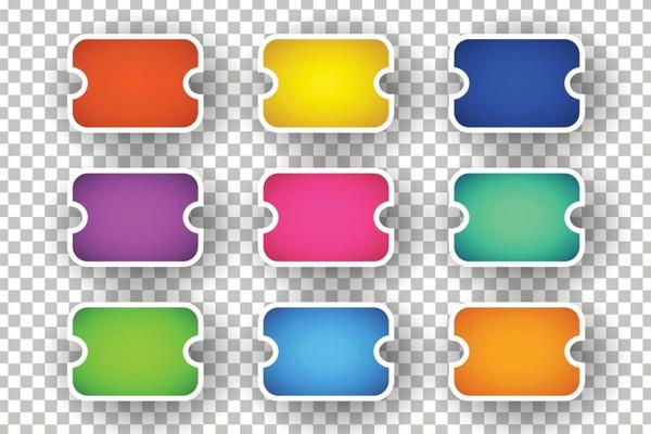 colorful discount label template set collection design vector graphic