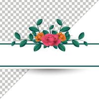 rose flower frame template for text, vector graphic