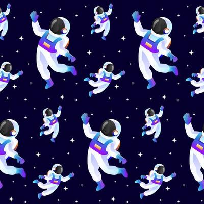 Astronaut Vector Seamless Pattern