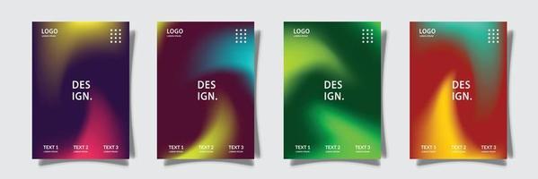 gradation mesh futuristic cover template, abstract color, set collection design vector