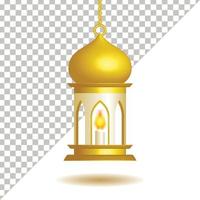 Gráfico de diseño de ornamento islámico de vector de ramadán de linterna realista 3d