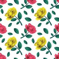 beautiful rose flower seamless pattern design vector graphic