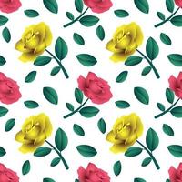 beautiful rose flower seamless pattern design vector graphic