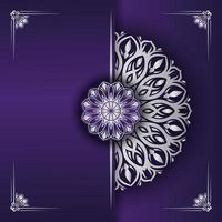 fondo de lujo morado con mandala blanco vector