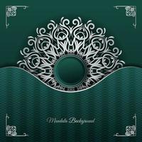 green luxury background, with white mandala vector