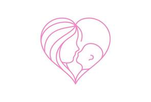 Beauty Mother Love Baby for Nursing Lactating logo design vector