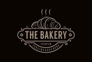 Vintage Retro Bakery Bake Shop Label frame Logo design vector illustration