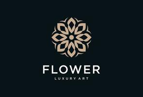 diseño de logotipo de flores de lujo. ornamento asiático icono vector diseño