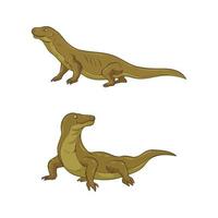 hand drawn komodo dragon animal vector