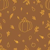 Seamless pattern of fallen autumn leaves of different shapes. Autumn background, poster with different leaves. Seasonal autumn elements for creating postcards, invitations, Cartoon flat style. vector