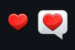 Like icons, heart symbol liked for graphic design. Vector illustration set of message icons like to play.