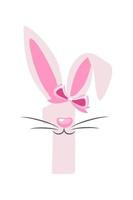 Funny bunny number 1 for kids. One digit in the form of a rabbit. Learn to count vector