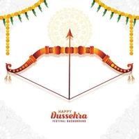 Lord rama with arrow killing ravana in happy dussehra design vector