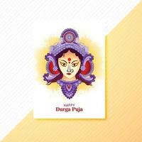 Happy durga puja festival celebration brochure card background vector